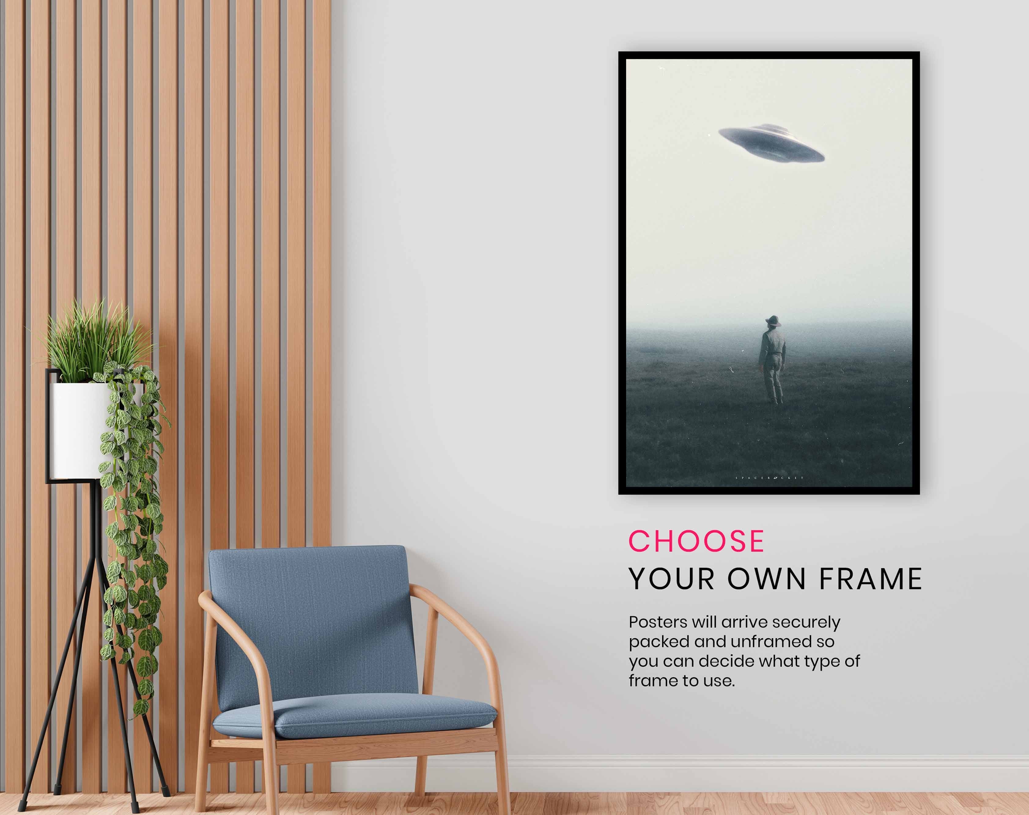 UFO Spotted, Pictures for Home Walls, Bedroom, Living Room & Bathroom Decor