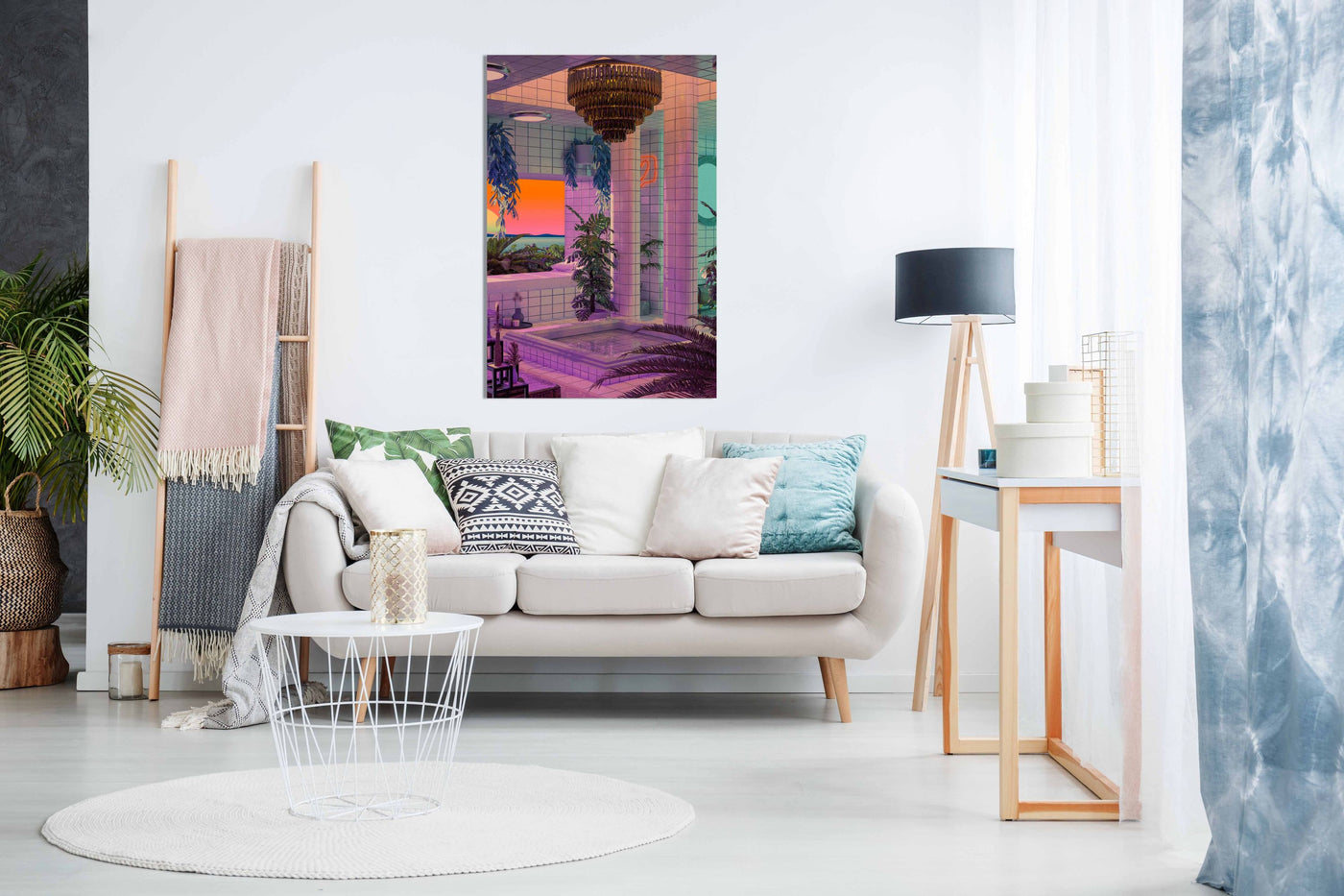 Vaporwave Pool, Pictures for Home Walls, Bedroom, Living Room & Bathroom Decor