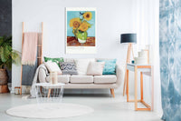 Vase With Three Sunflowers, Pictures for Home Walls, Bedroom, Living Room & Bathroom Decor