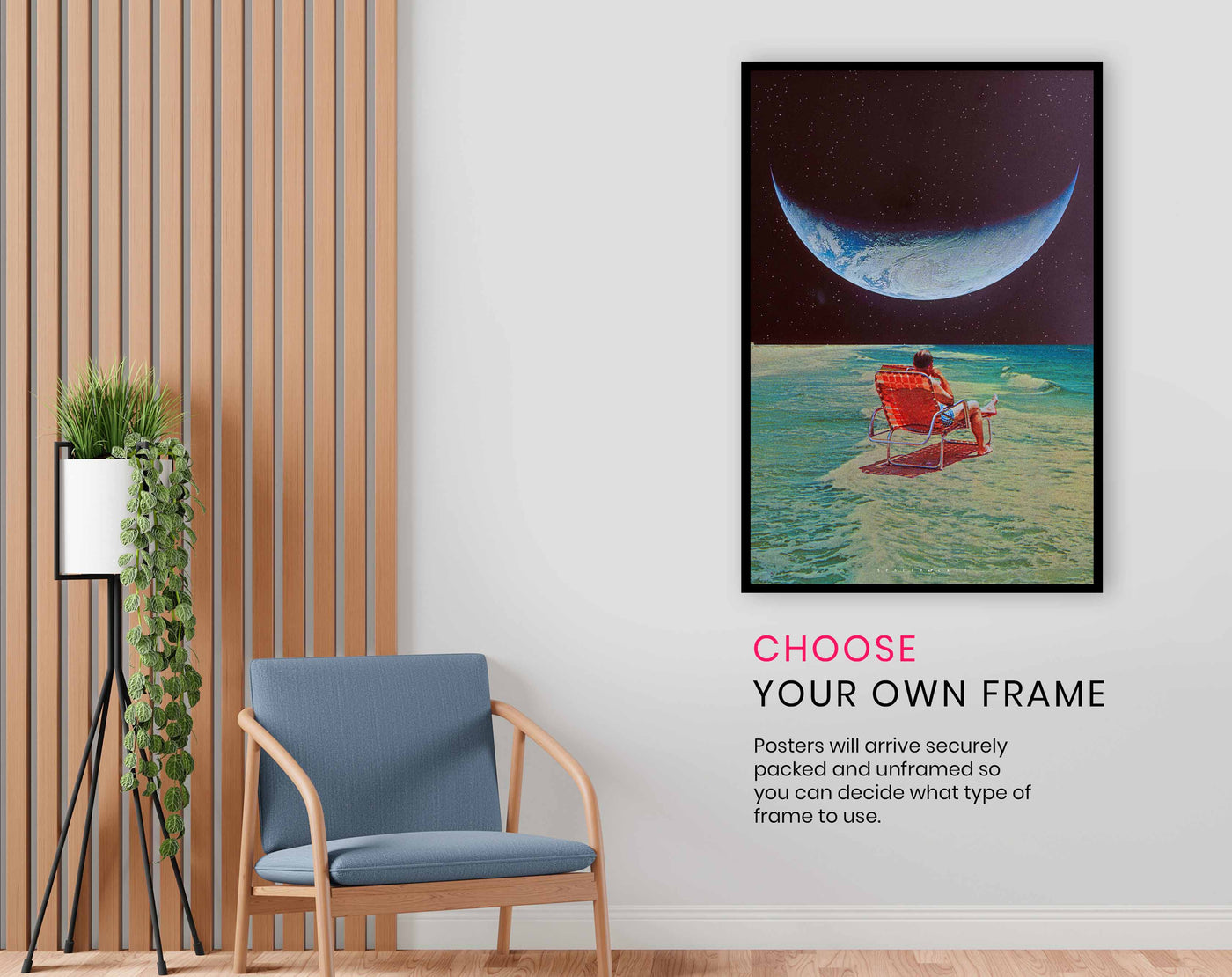 Watching the Moon, Pictures for Home Walls, Bedroom, Living Room & Bathroom Decor