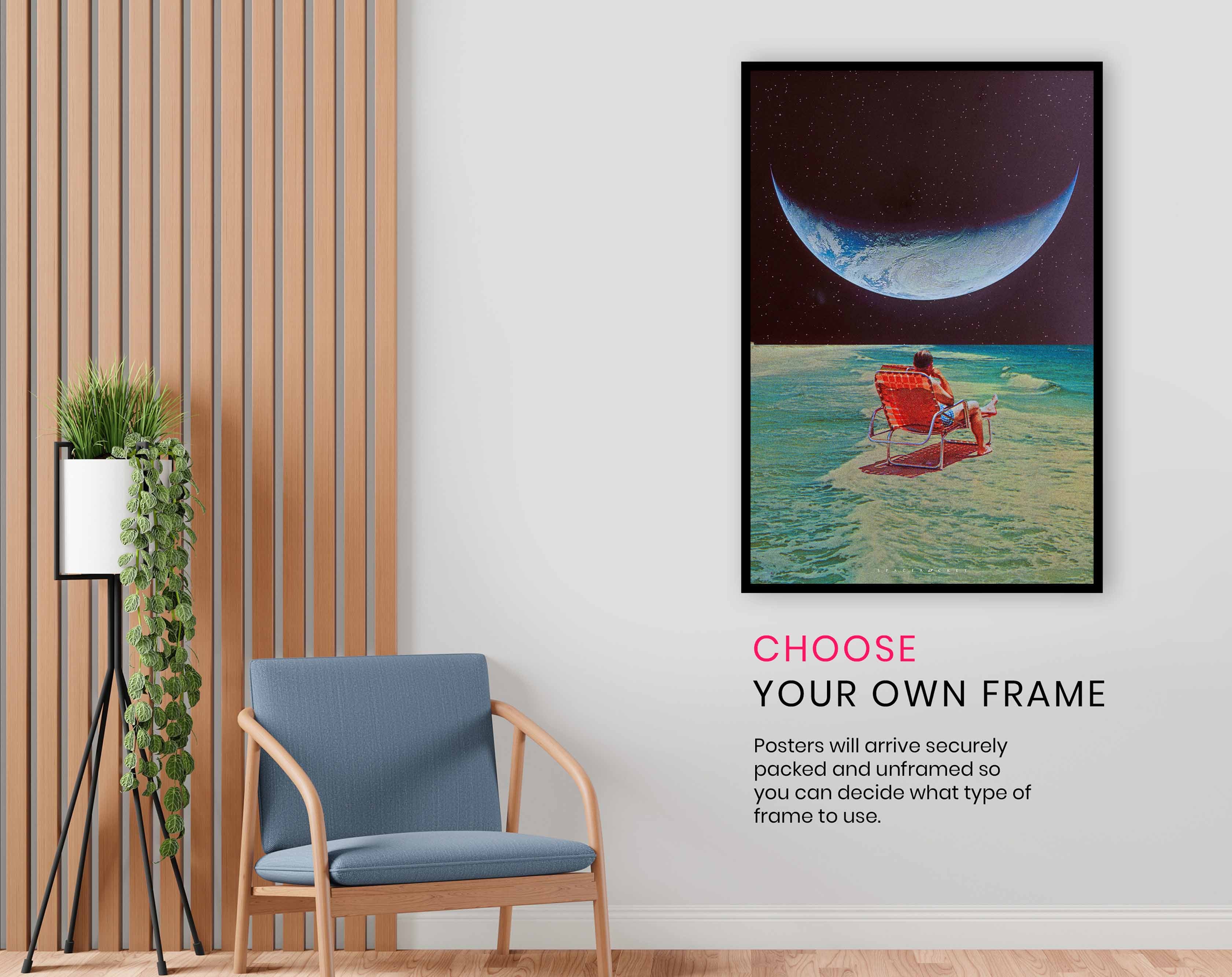 Watching the Moon, Pictures for Home Walls, Bedroom, Living Room & Bathroom Decor