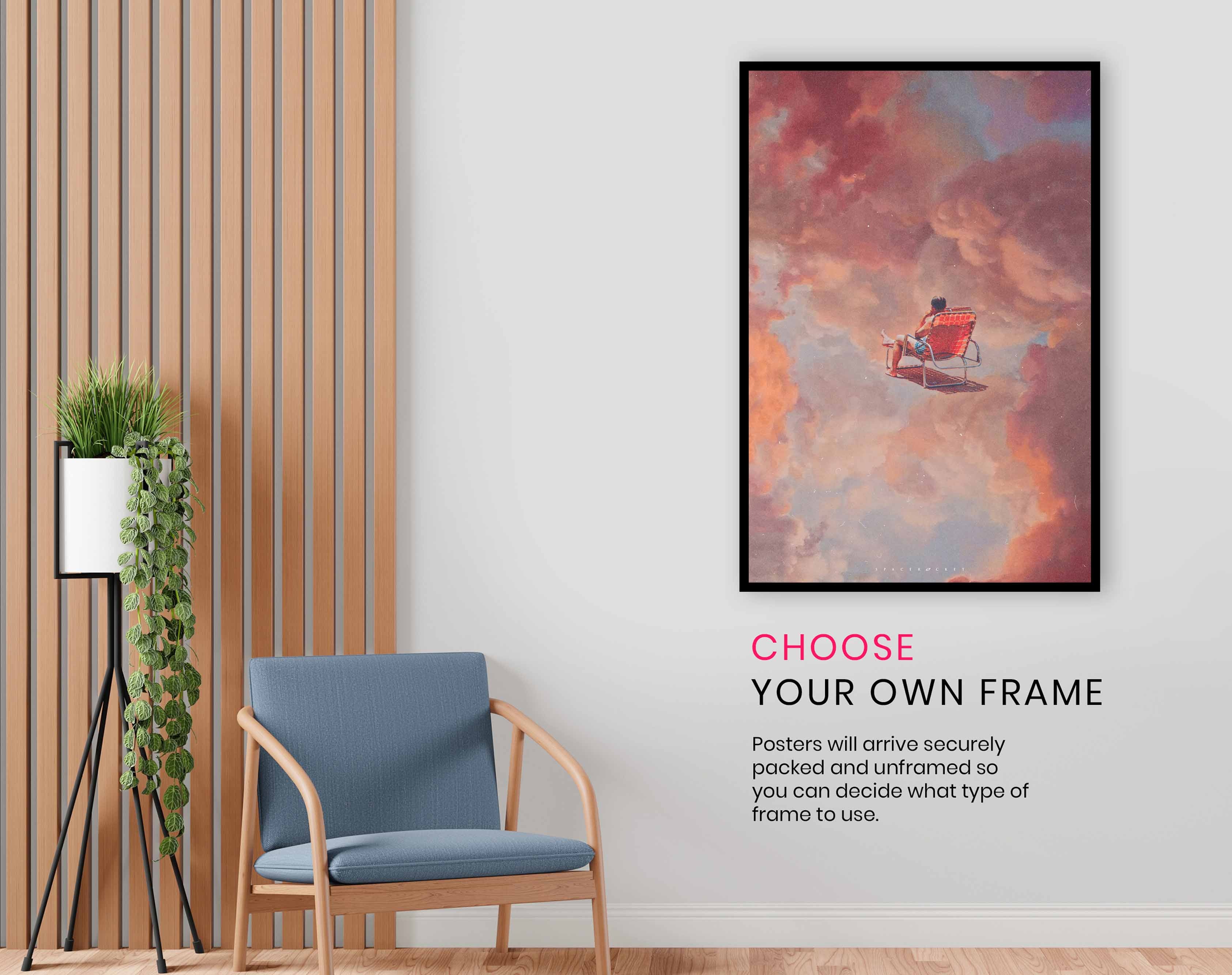 Watching the Pink Clouds, Pictures for Home Walls, Bedroom, Living Room & Bathroom Decor