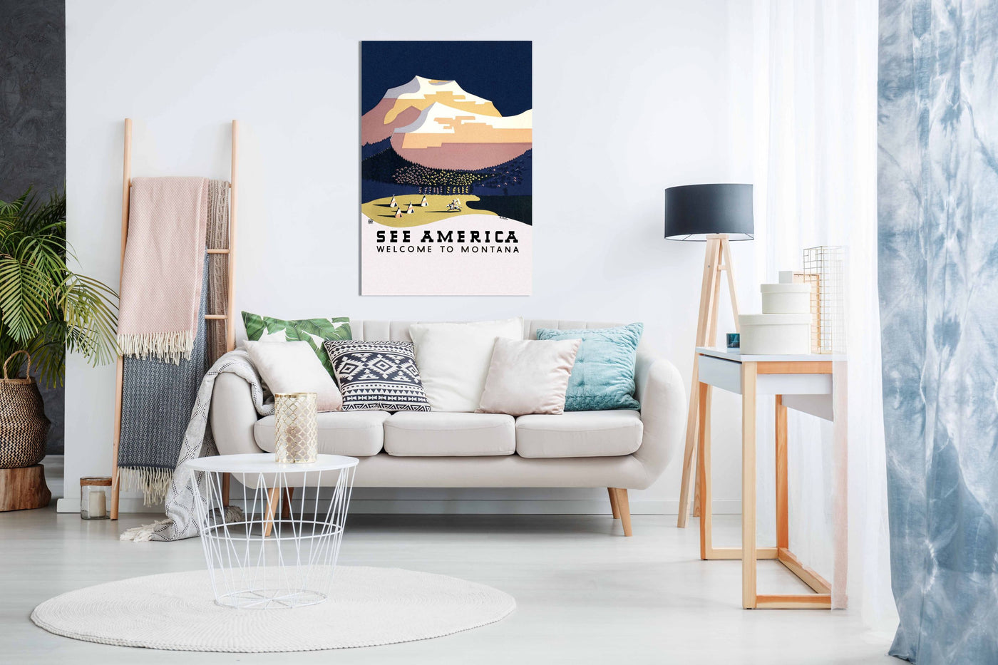 Welcome To Montana 1936 Travel Poster, Pictures for Home Walls, Bedroom, Living Room & Bathroom Decor