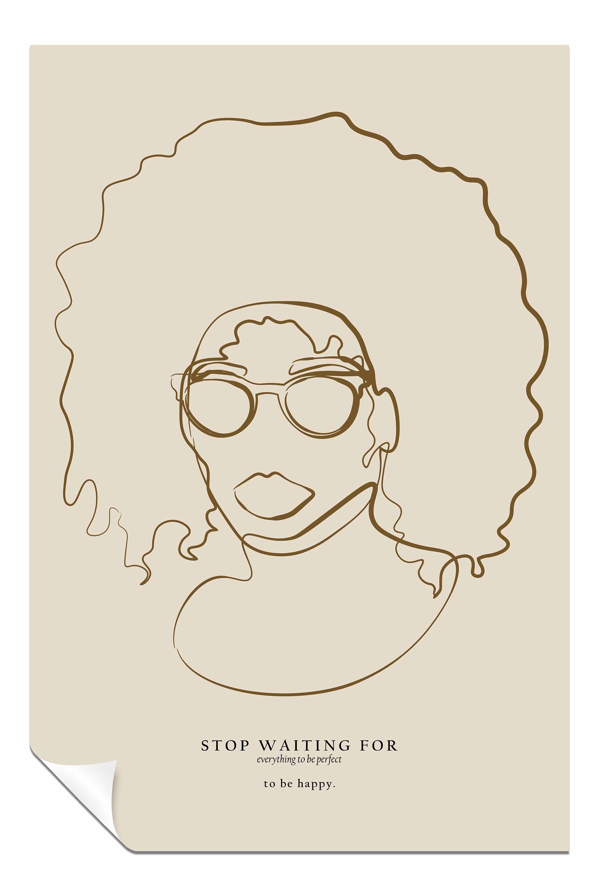 Woman Face with Glasses, Pictures for Home Walls, Bedroom, Living Room & Bathroom Decor