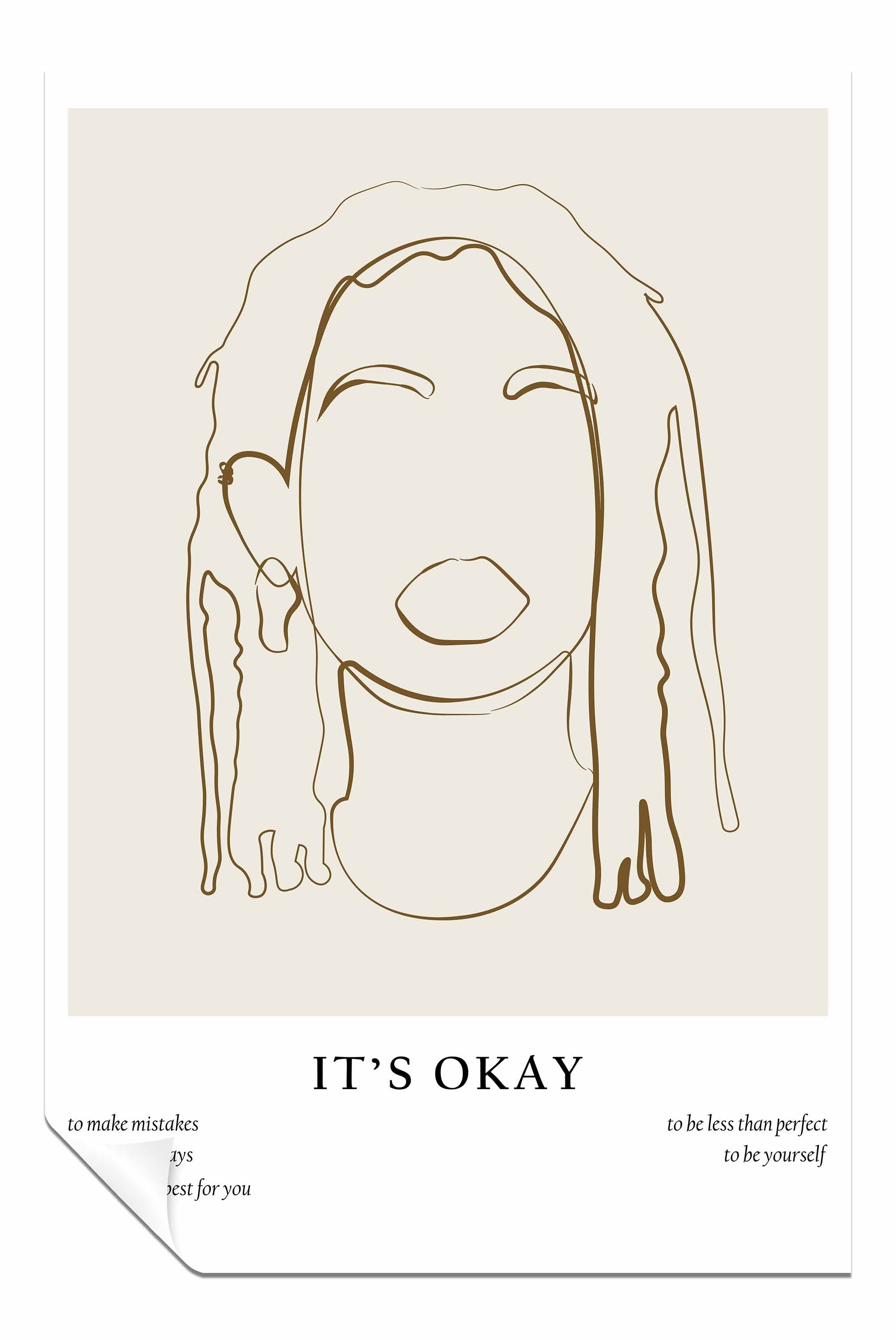 Woman Line Portrait, Pictures for Home Walls, Bedroom, Living Room & Bathroom Decor