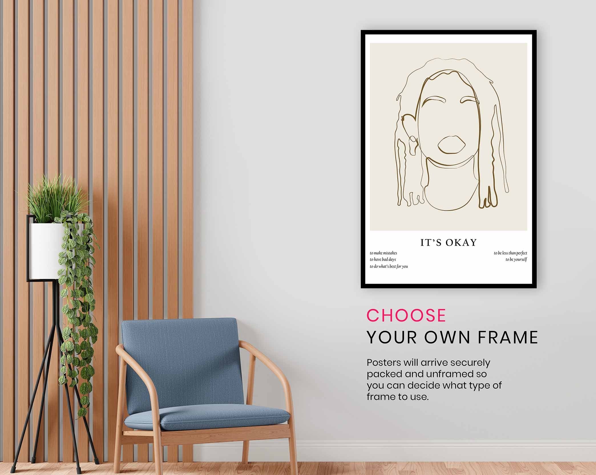 Woman Line Portrait, Pictures for Home Walls, Bedroom, Living Room & Bathroom Decor