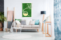 Woodblock Print Green, Pictures for Home Walls, Bedroom, Living Room & Bathroom Decor