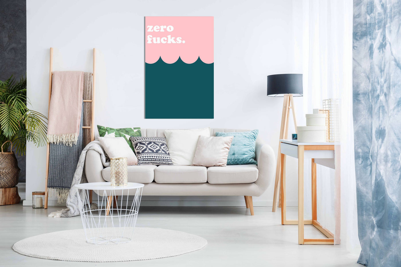 Zero Fucks, Pictures for Home Walls, Bedroom, Living Room & Bathroom Decor