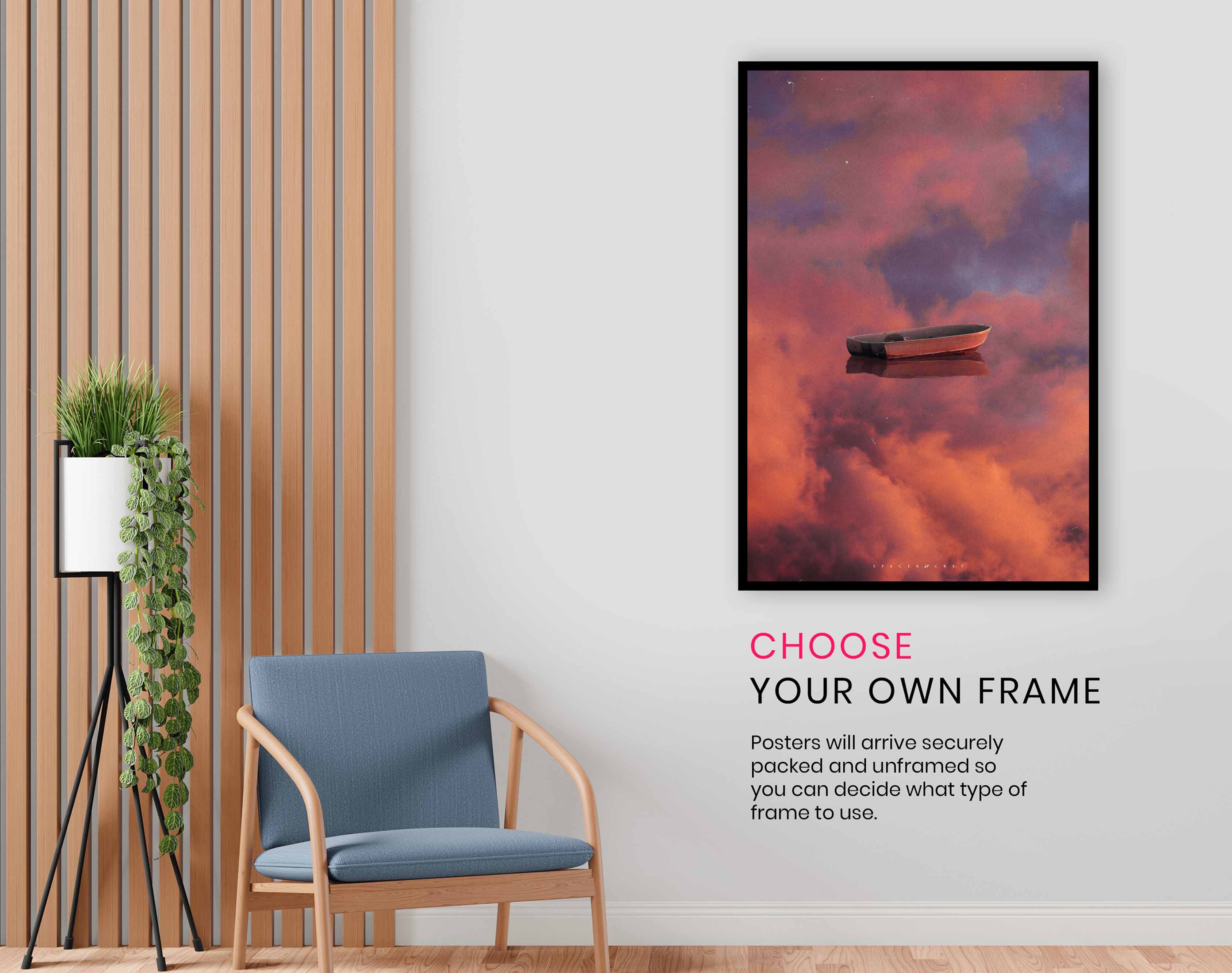 Boat in the Sky, Pictures for Home Walls, Bedroom, Living Room & Bathroom Decor