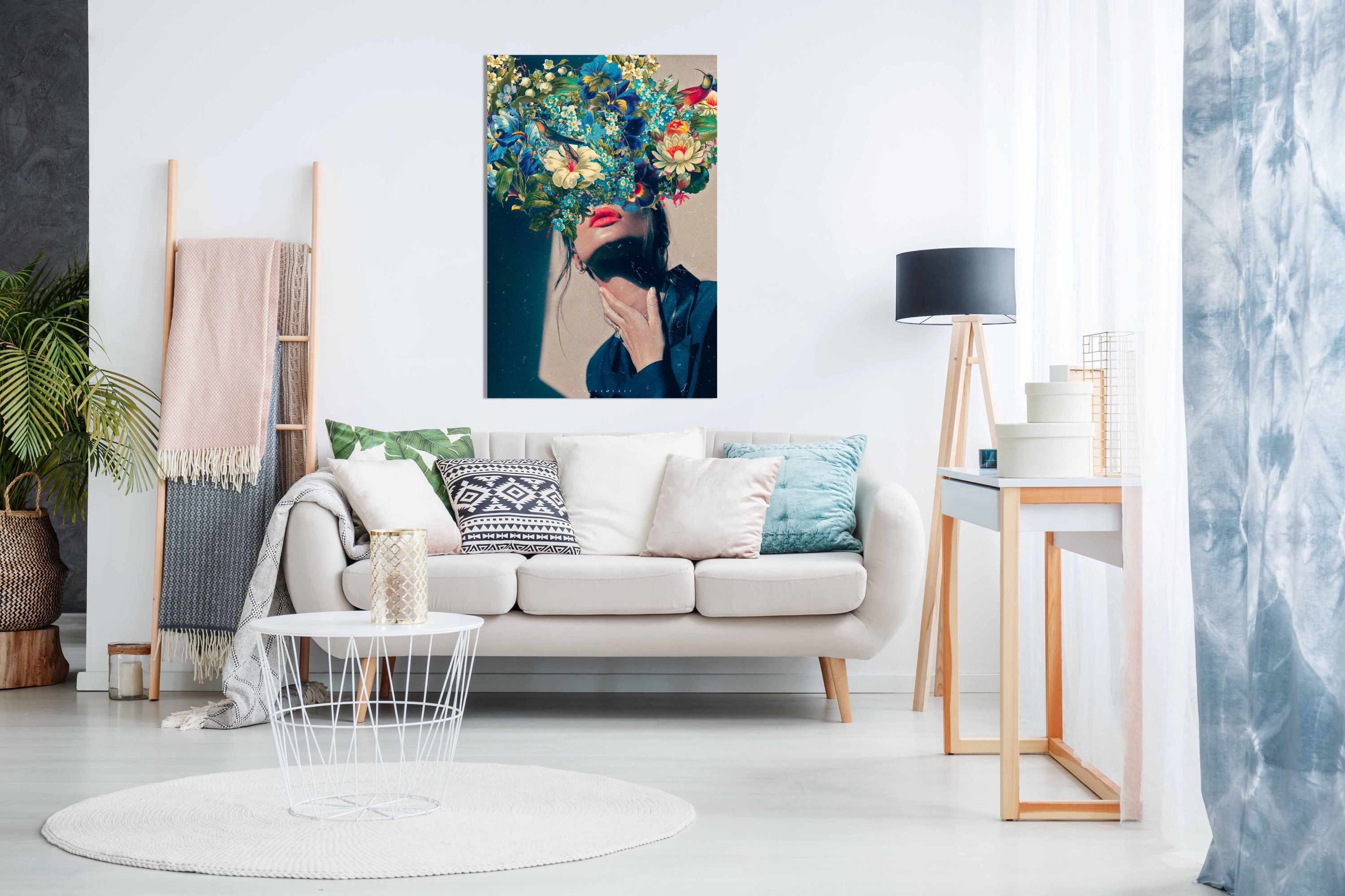 Floral Portrait, Pictures for Home Walls, Bedroom, Living Room & Bathroom Decor