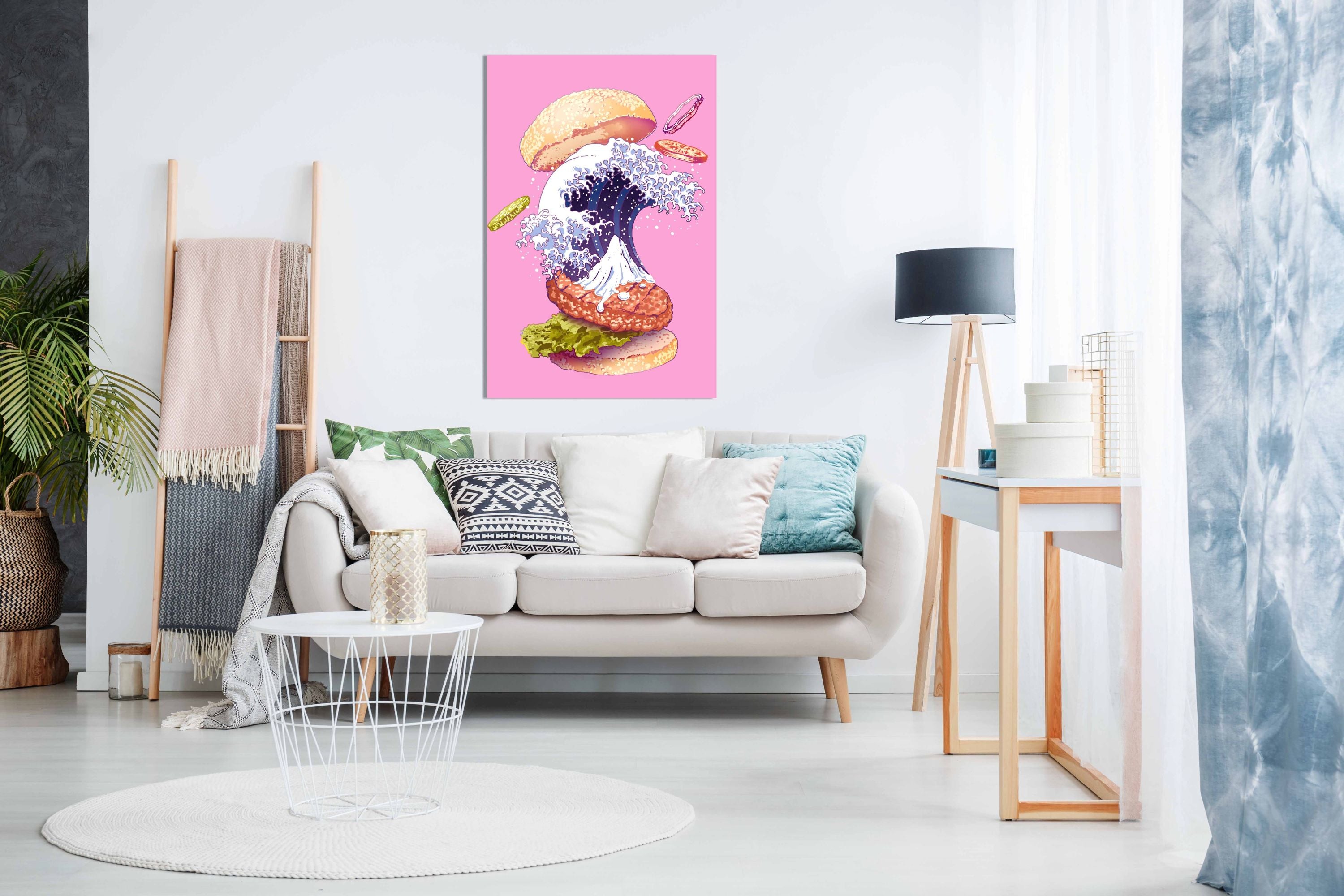 Kanagawa Burger, Pictures for Home Walls, Bedroom, Living Room & Bathroom Decor