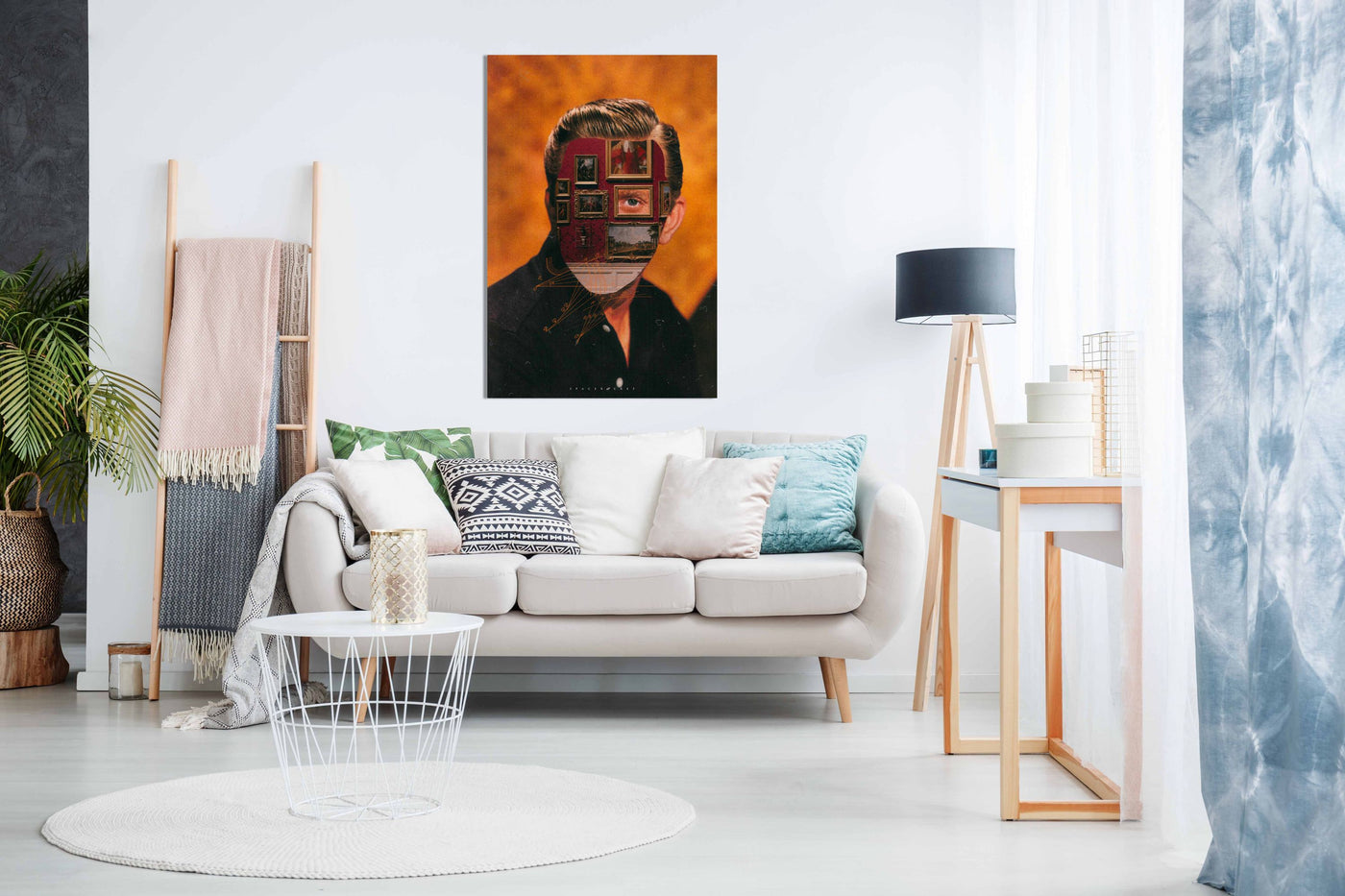 Red Wall Portrait, Pictures for Home Walls, Bedroom, Living Room & Bathroom Decor